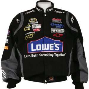  Jimmie Johnson Lowes Blk Adult Twill Jacket: Sports 