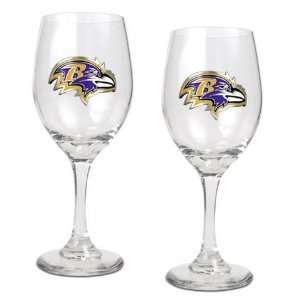   Ravens NFL 2pc Wine Glass Set   Primary Logo 