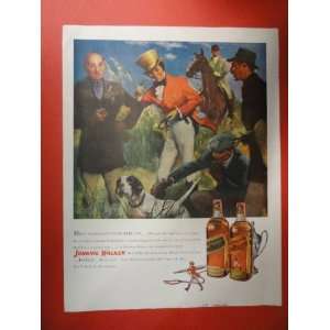 Johnnie Walker scotch,(men/horse/dog,). Orinigal 1949 Vintage Collier 