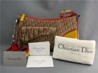 Auth Christian Dior Brown Canvas Lasta Bag Great  