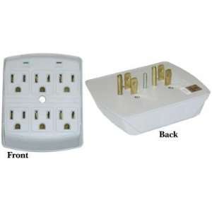    Surge Protector 6 Outlet Plug in MOV 270 Joules Electronics