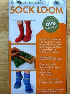 KB Adjustable Sock Loom Fits Infant To Large Adult DVD & Instructions 