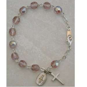June Birthstone Bracelet Amethyst June Birthday Youth Rosary Bracelet