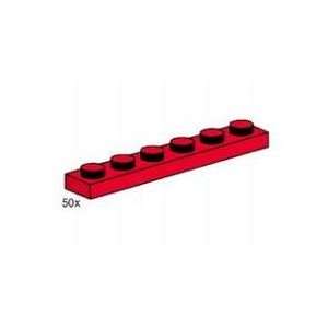  Lego Building Accessories 1x6 RED Plates   50 pcs Toys 