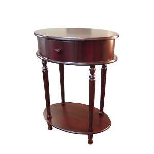  Oval Side Table with Classic Design in Cherry Finish