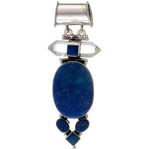  Lapis Lazuli with Faceted Crystal Pendant   Sterling 