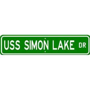  USS SIMON LAKE AS 33 Street Sign   Navy Patio, Lawn 