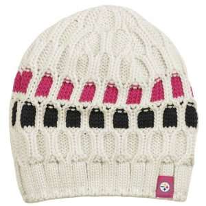 Pittsburgh Steelers Womens Pink Breast Cancer Uncuffed Knit Hat 