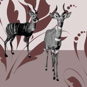  Animals Kudu Limited Edition Wall Art Panel in Pink