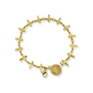  Gold Tone Cross Bracelet Jewelry