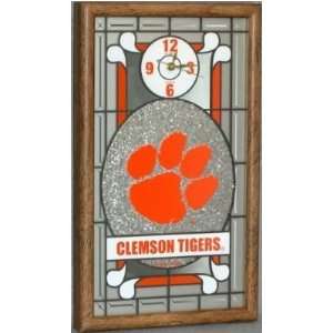  Clemson Tigers Wall Clock Wooden Frame NCAA College Athletics 