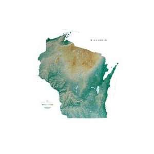  Wisconsin Topographic Wall Map by Raven Maps, Print on 