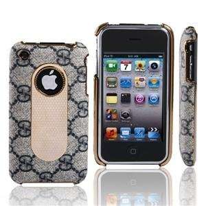  Faux Leather iPhone 3G/3Gs Hard Back Case Cover Black 