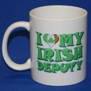    I Love My Irish Deputy (Green Text) Coffee Mug 
