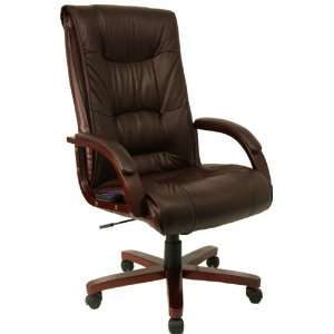 Burgundy Leather High Back Executive Leather Swivel Massage Chair 
