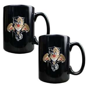  Florida Panthers NHL 2pc Black Ceramic Mug Set   Primary 