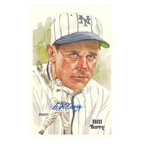  Bill Terry Autographed 3x5 Perez Steele Card Sports 