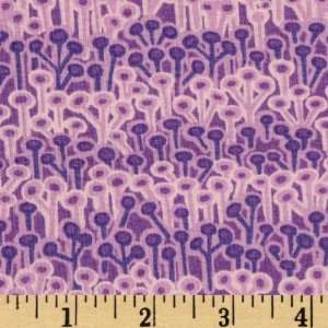  44 Wide Victoria Floral Stems Purple/Pink Fabric By The 