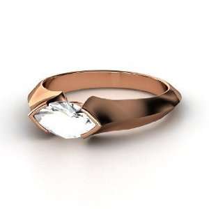  Montespan Ring, Marquise Rock Crystal 14K Rose Gold Ring Jewelry