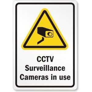   Surveillance Cameras in use Aluminum Sign, 14 x 10 Office Products