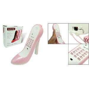   High Heel Stiletto Shoe Shaped Corded Telephone   Pink Electronics