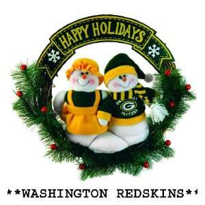   Redskins 15 Animated Musical Snowman Christmas Wreath