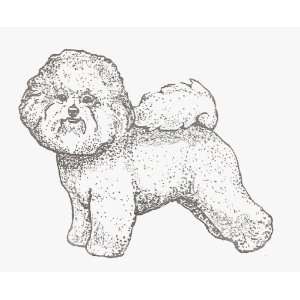  Dog Rubber Stamp   Bichon Frise   RT2E: Office Products