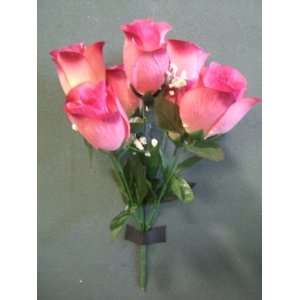    Tanday (Mauve) 4 Rose Bud Wedding Bouquet. 