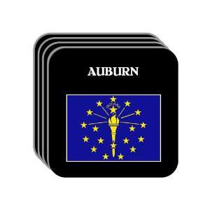 US State Flag   AUBURN, Indiana (IN) Set of 4 Mini Mousepad Coasters