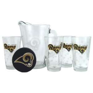 St. Louis Rams Pint Glasses and Beer Pitcher Set  St. Louis Rams Gift 