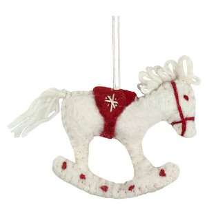  Fair Trade Holiday Hobby Horse Ornament   White