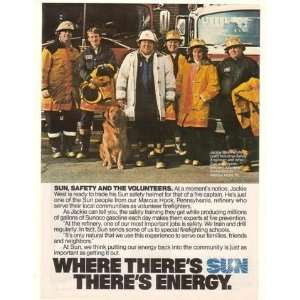  1985 Jackie West Marcus Hook PA Firefighters Sun Oil Print 