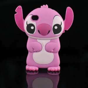  New Cute Pink 3D Stitch Hard Case with Movable Ears w/ 1 