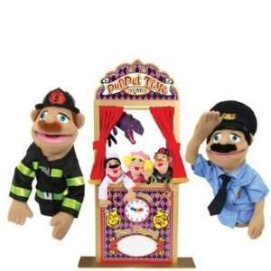   Theater with Police Officer and Firefighter Puppets: Toys & Games