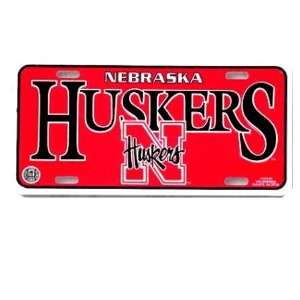 of Nebraska Lincoln UNL Cornhuskers  RED Metal License Plate   HuskerS 
