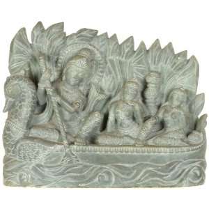  Shri Krishna and Gopis on the Ferry Boat of Love   Stone 
