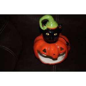  Happy Halloween Ceramics Reach in Candy Black Cat Pumpkin 