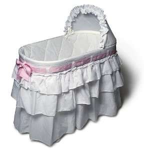   : Burlington Baby Full Skirt Bassinet Liner with Ribbons, White: Baby