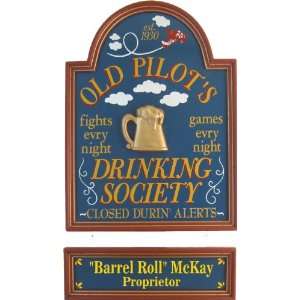 Personalized Wood Sign   OLD PILOTS DRINKING SOCIETY 