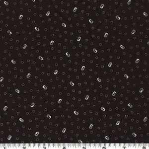  45 Wide Zoomin Dots & Moons Black Fabric By The Yard 