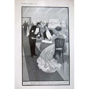  1908 Drawing Black White Scotch Whisky Restaurant