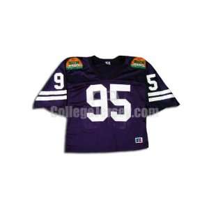 Purple No. 95 Team Issued Washington Russell Football Jersey (SIZE L 
