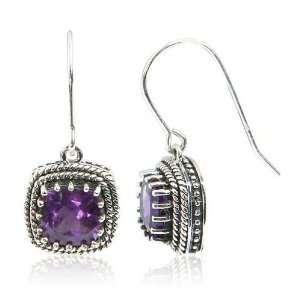  Sterling Silver and Square Cut African Amethyst Vintage 