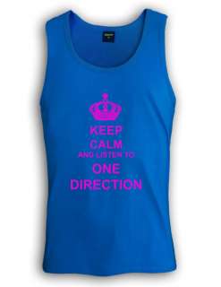   Calm and listen to one direction Singlet T Shirt tank top music Womens