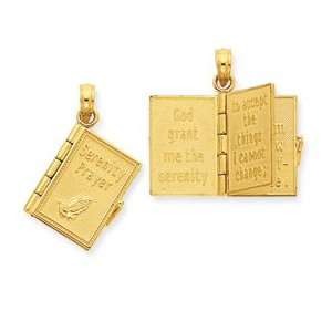    14K 3 D Moveable Pages Serenity Prayer Book Pendant: Jewelry
