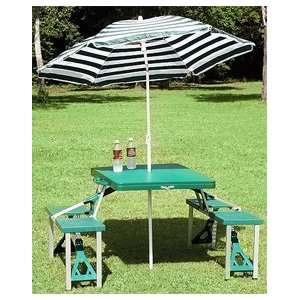    Texsport Co Folding Picnic Table W/Umbrella: Home & Kitchen