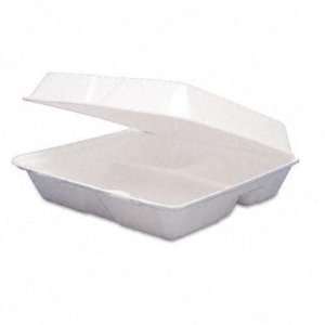  Dart Carryout Food Containers, Foam Hinged 3 Compartment 