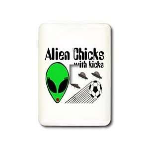 Deniska Designs Soccer   Alien Chicks   Light Switch Covers   single 
