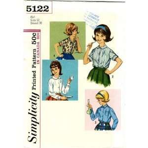   Pattern Girls Blouses Size 12   Breast 30: Arts, Crafts & Sewing