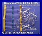 20 INFRA RED LEDs 940nm 10mm led leds FREE RESIS